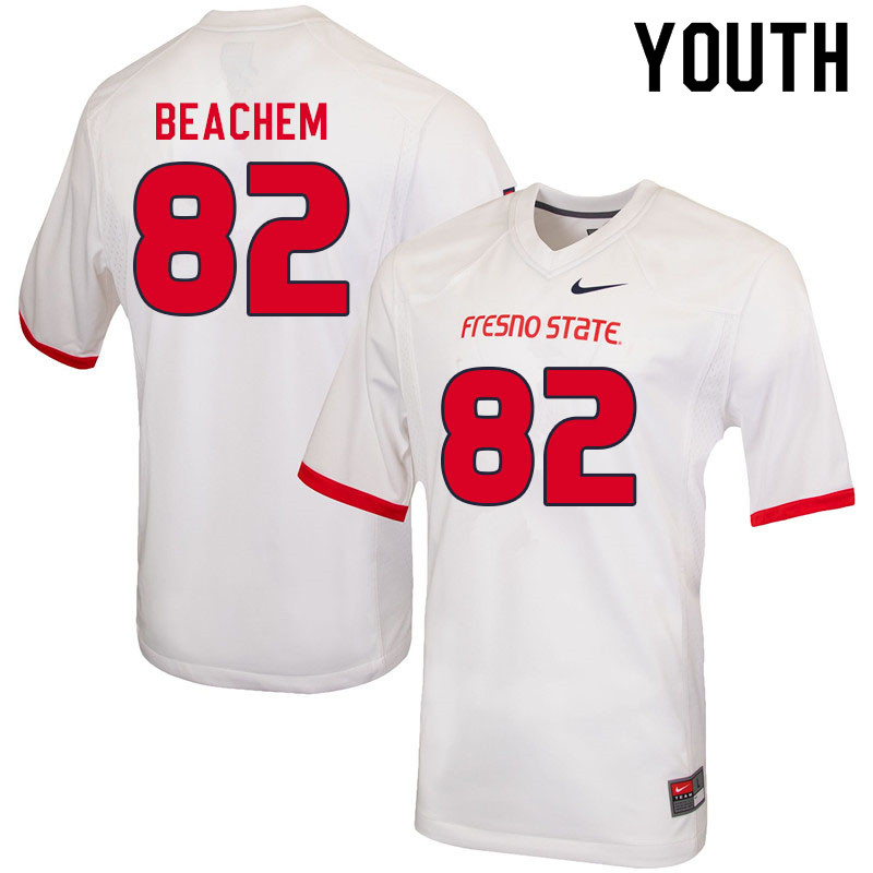 Youth #82 Kamron Beachem Fresno State Bulldogs College Football Jerseys Sale-White